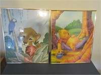 Disney "Pooh" Print & Lion Cub Print 20" x 16"