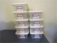 9 Small Plastic Storage Boxes 4 qt w/ Lids