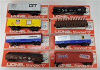 Lionel lot of 8 standard "O" gauge train cars with