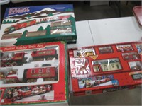 3 Christmas trains in boxes