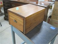 1 sliding drawer in oak box 15" x 11" x 8" tall