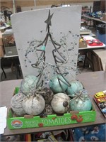 metal xmas tree-lg dec ball ornaments+++