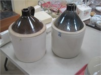 2  two gallon stoneware jugs