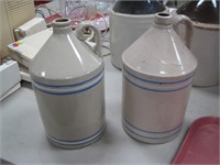 2 blue white band 1 gal jugs