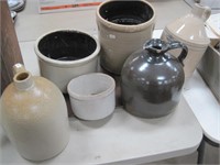 6 pc chipped /cracked stoneware for decorative use