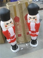 2 toy soldier blow mold lights in box 38" tall