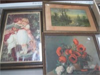 3 framed prints 2 R. Atkinson Fox 1-Pears litho