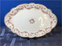Vintage Bridal Rose 13 inch Oval Tray