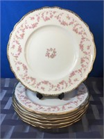Vintage Dinner Plates in Bridal Rose Pattern