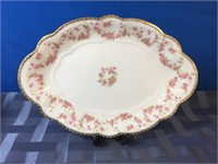 Vintage Oval 11 inch Tray Bridal Rose