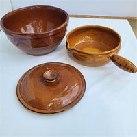 Glazed brown cooking stoneware
