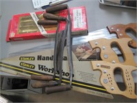 hand tools-3 saws-3 drawshaves-chisel set