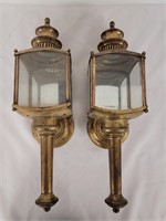 Reproduction Brass Electric Carriage Lights - Pair
