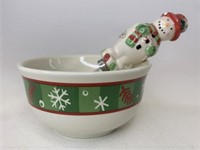 Holiday dessert bowl and snowman spreader small