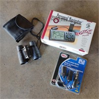 Binoculars, Garmin GPS & Twin Socket Splitter