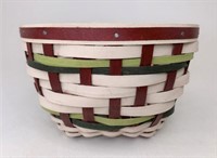 Longaberger Red white and green snow swirl