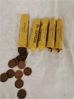 1970-74 Canadian Pennies: 5 Rolls of 50 each