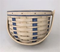 Longaberger White wash with blue award basket