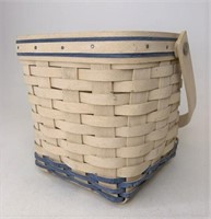 Longaberger White wash with blue award basket