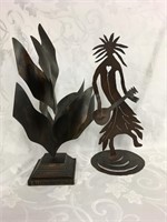 Modern Metal Sculptures Tree & Musician