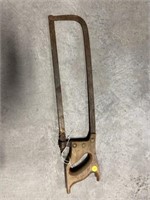 24" Old Meat Saw W/wood Handle