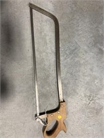 31" Old Meat Saw W/wood Handle