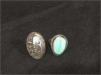 Size 6 & 8 Mexican Silver Turquoise Rings