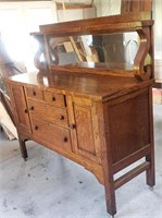 Oak Antique Buffet that has been refinished