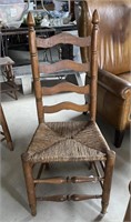 Antique Ladder Back, Woven Bottom, Sturdy Chair