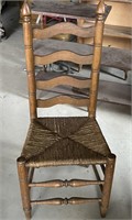 Antique Ladder Back, Woven Bottom, Sturdy Chair