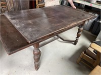 Antique Wooden Table with Slide Out Leaves