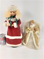 Poupée Ange et poupée Mère-Noel musicale