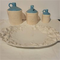 Ceramic canister set and platter