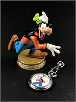 Disney Goofy Pocket Watch & Figure