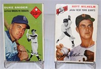 Duke Snider & Hoyt Wilhelm 1954 Topps Cards