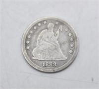 1888 S Seated Liberty Silver Quarter VG