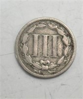 1868 3 Cent Nickel F