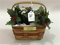 Rare 1987 Longaberger Mistletoe Basket w/ Liner