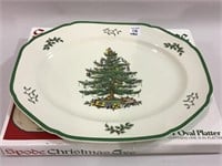 Spode England Christmas Tree 14 In Oval Platter