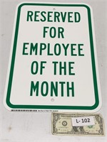 New Plastic "Employee of the Month" Sign