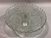 Ornate Glass Pedestal Cake Plate (13 Inches