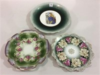 Lot of 3 Hand Painted Vintage Plates