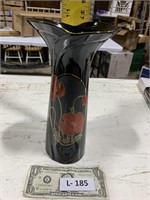 Black Vase w/ Red Flower