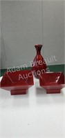 3 pcs. Modern decor - red decorative 15 in vase,