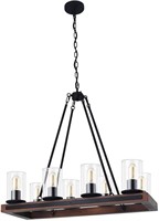 nice wood Farmhouse style 8 light chandelier