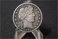 1902-S Barber Silver Half Dollar Key Date