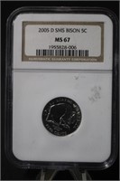 2005-D MS67 Bison Nickel Certified