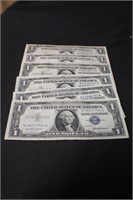 Lot of 6 Better Condition Silver Certificate Notes