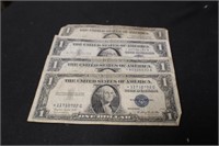 Lot of 4 Silver Certificate Star Notes