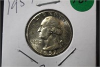 1957 Uncirculated Toned Washington Silver Quarter